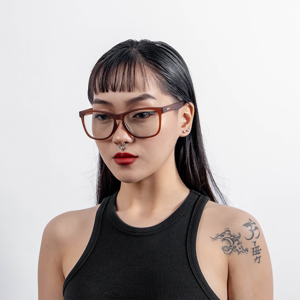 The Boss™ vAlpha in Burnt Clear Specs | Baybayin Eyewear